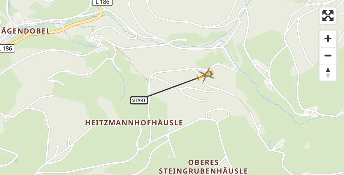 Flugroute Ambulanzhubschrauber St. Peter - St. Peter, 28 Oktober 2026, 16:15