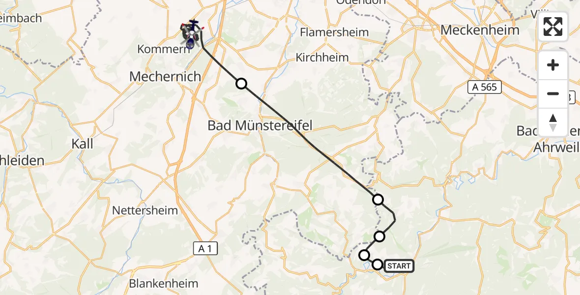 Flugroute Polizeihubschrauber Insul - Mechernich, 28 Oktober 2026, 17:18