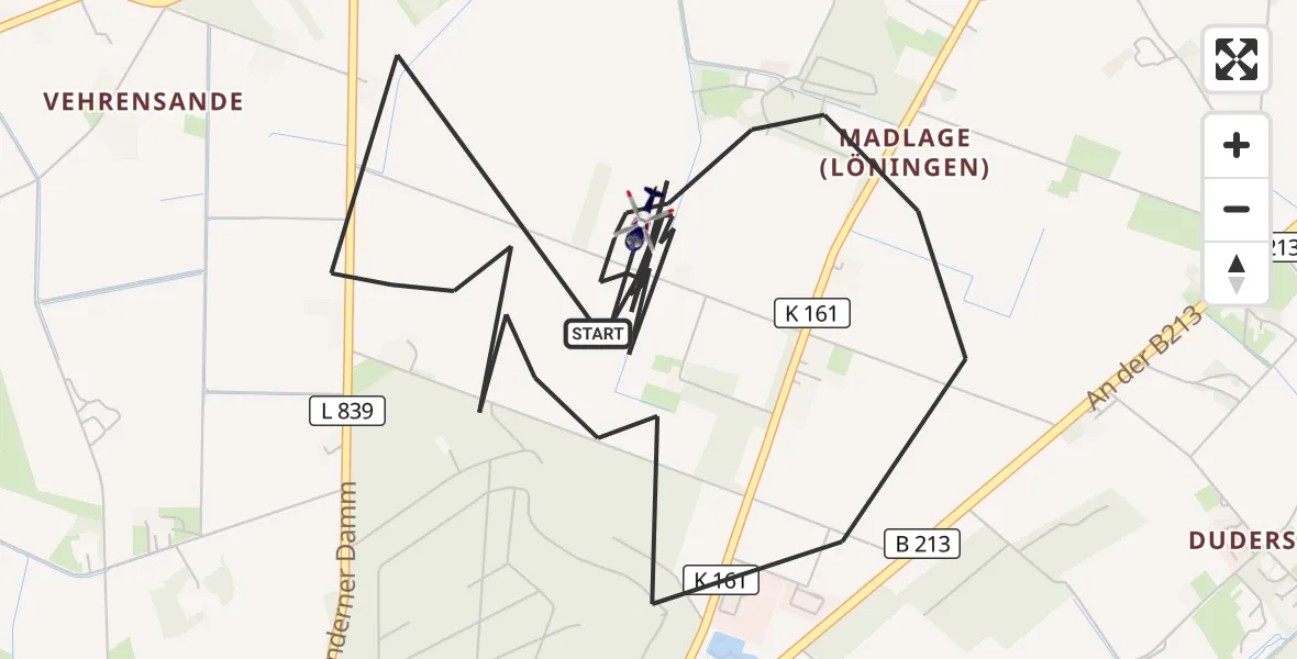 Flugroute Polizeihubschrauber Löningen - Löningen, 28 Oktober 2026, 17:34