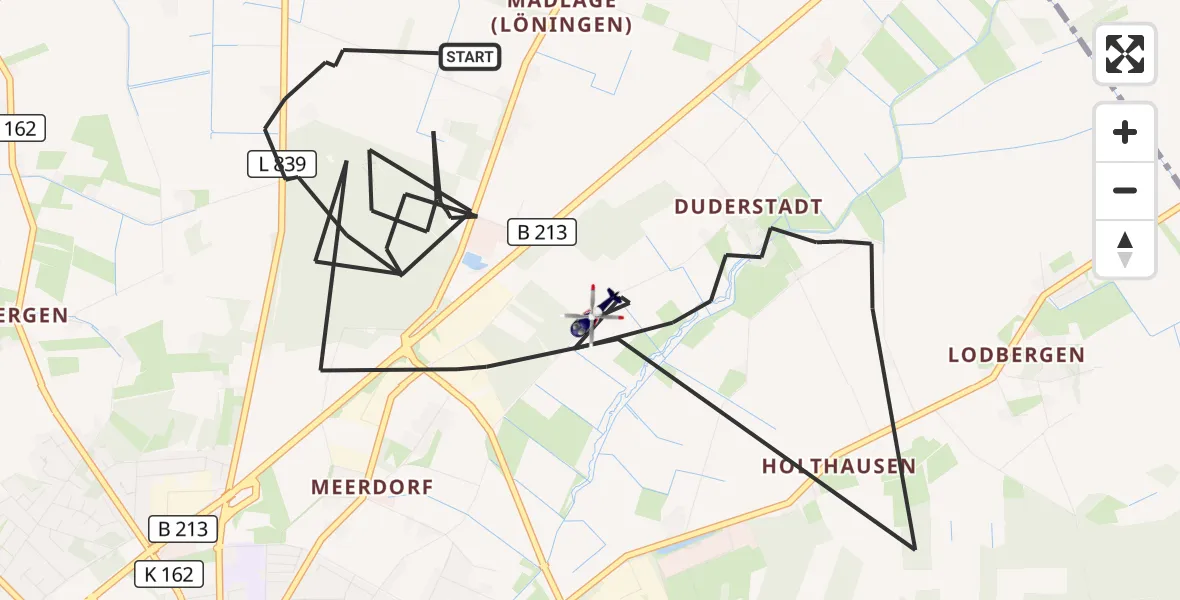 Flugroute Polizeihubschrauber Löningen - Löningen, 28 Oktober 2026, 17:45