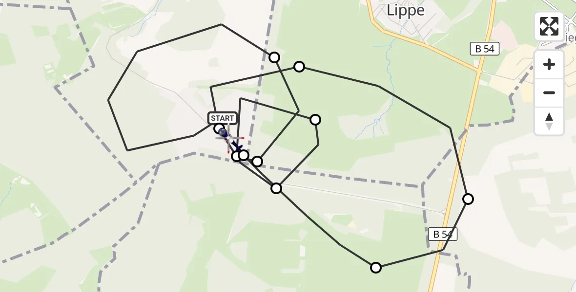Flugroute Polizeihubschrauber Emmerzhausen - Emmerzhausen, 28 Oktober 2026, 19:47