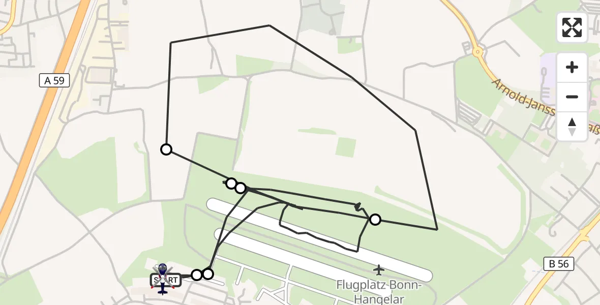 Flugroute Polizeihubschrauber Sankt Augustin - Sankt Augustin, 29 Oktober 2026, 07:05