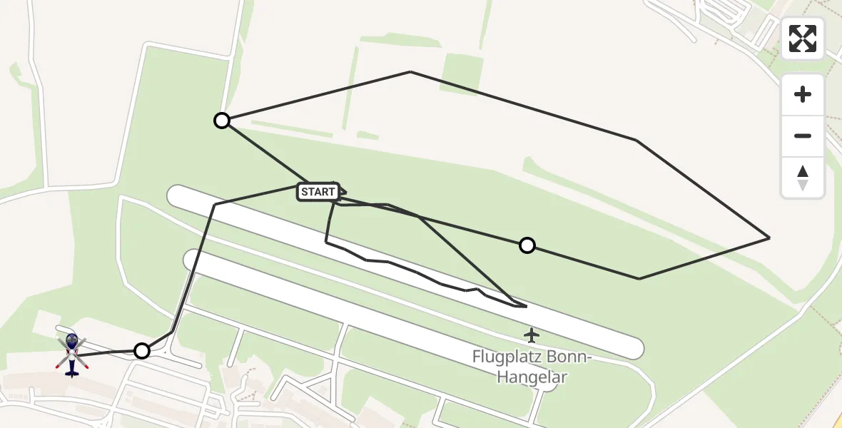 Flugroute Polizeihubschrauber Bonn-Hangelar Flugplatz - Sankt Augustin, 29 Oktober 2026, 07:49