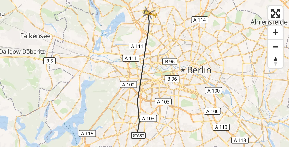 Flugroute Rettungshubschrauber Berlin - Berlin, 29 Oktober 2026, 08:22