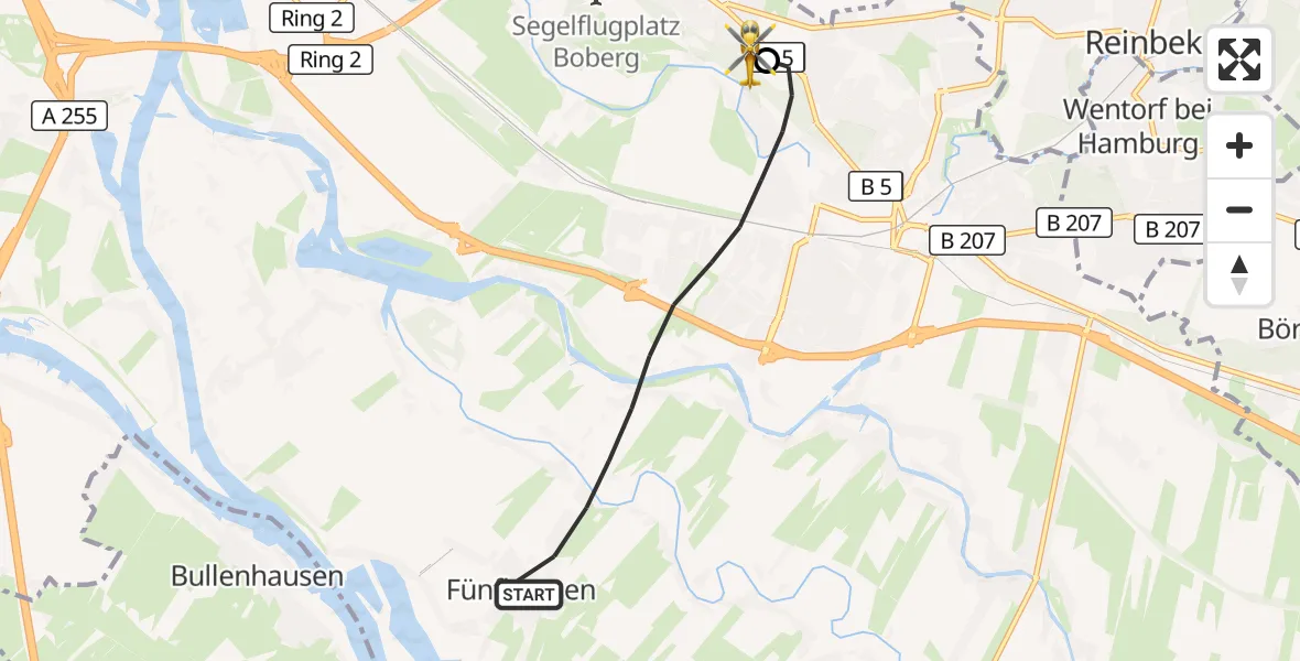 Flugroute Rettungshubschrauber Hamburg - Christoph Hansa ADAC Hubschrauberlandeplatz, 29 Oktober 2026, 10:01