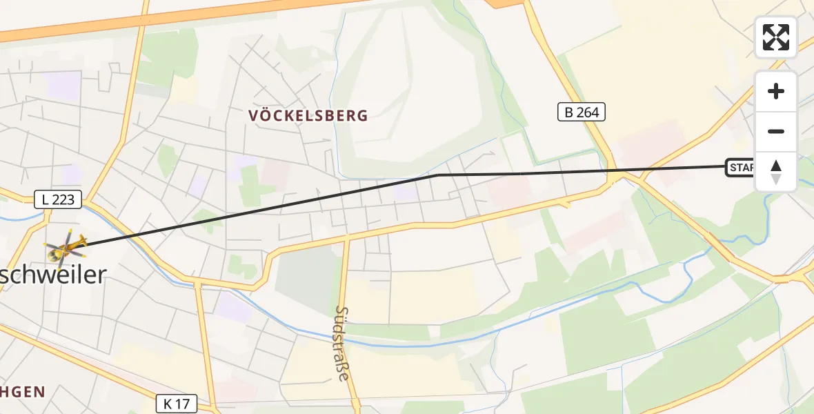 Flugroute Rettungshubschrauber Eschweiler - Eschweiler, 29 Oktober 2026, 11:37