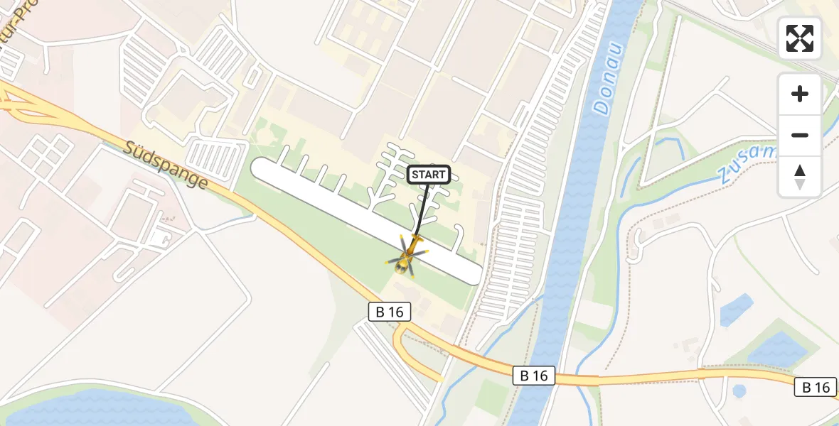 Flugroute Ambulanzhubschrauber Donauwörth Hubschrauberlandeplatz - Donauwörth Hubschrauberlandeplatz, 29 Oktober 2026, 12:01