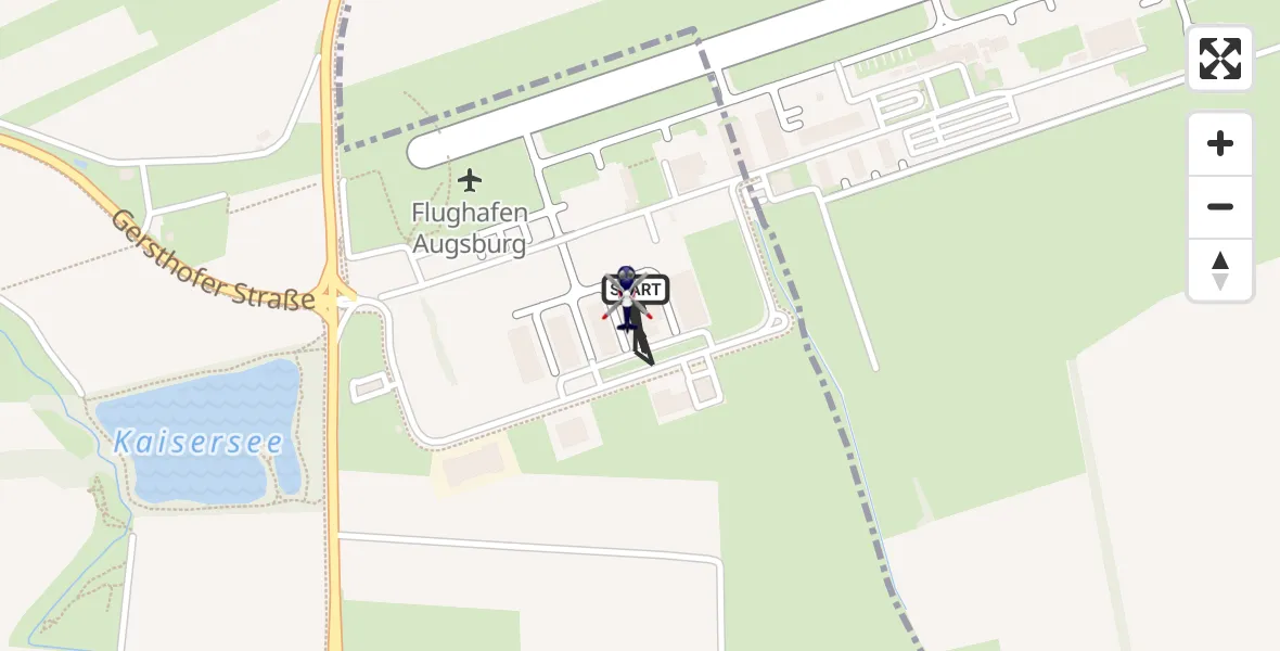 Flugroute Polizeihubschrauber Augsburg Flughafen - Augsburg Flughafen, 29 Oktober 2026, 12:17