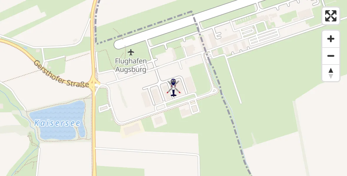 Flugroute Polizeihubschrauber Augsburg Flughafen - Augsburg Flughafen, 29 Oktober 2026, 12:36