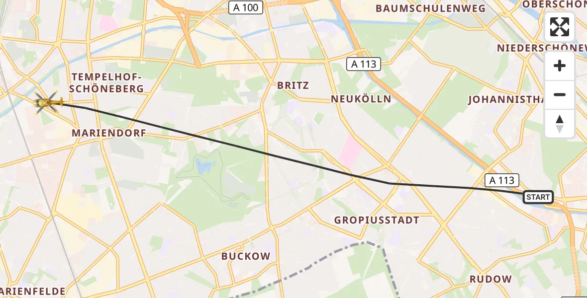 Flugroute Rettungshubschrauber Berlin - Berlin, 29 Oktober 2026, 12:55