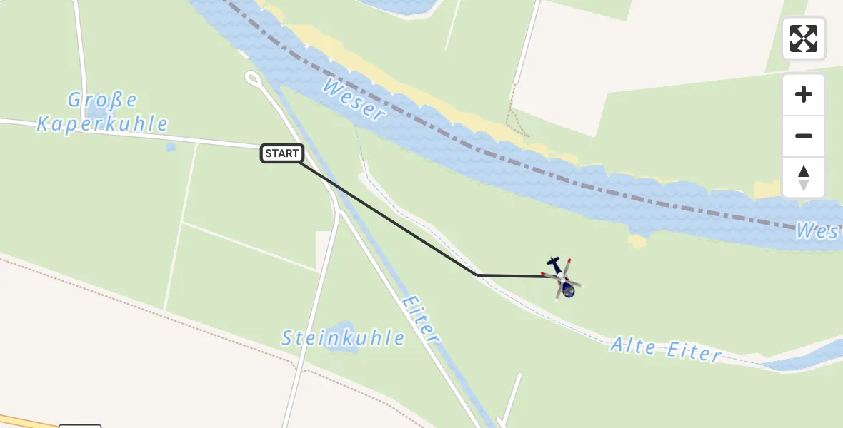 Flugroute Polizeihubschrauber Thedinghausen - Thedinghausen, 29 Oktober 2026, 13:46