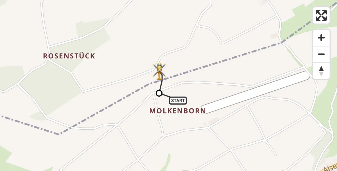 Flugroute Rettungshubschrauber Imsweiler UL - Rockenhausen, 29 Oktober 2026, 14:28