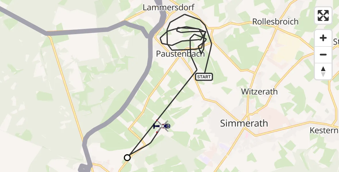 Flugroute Polizeihubschrauber Simmerath - Monschau, 29 Oktober 2026, 14:28
