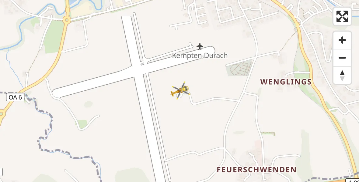 Flugroute Rettungshubschrauber Kempten-Durach Flugplatz - Kempten-Durach Flugplatz, 29 Oktober 2026, 16:50