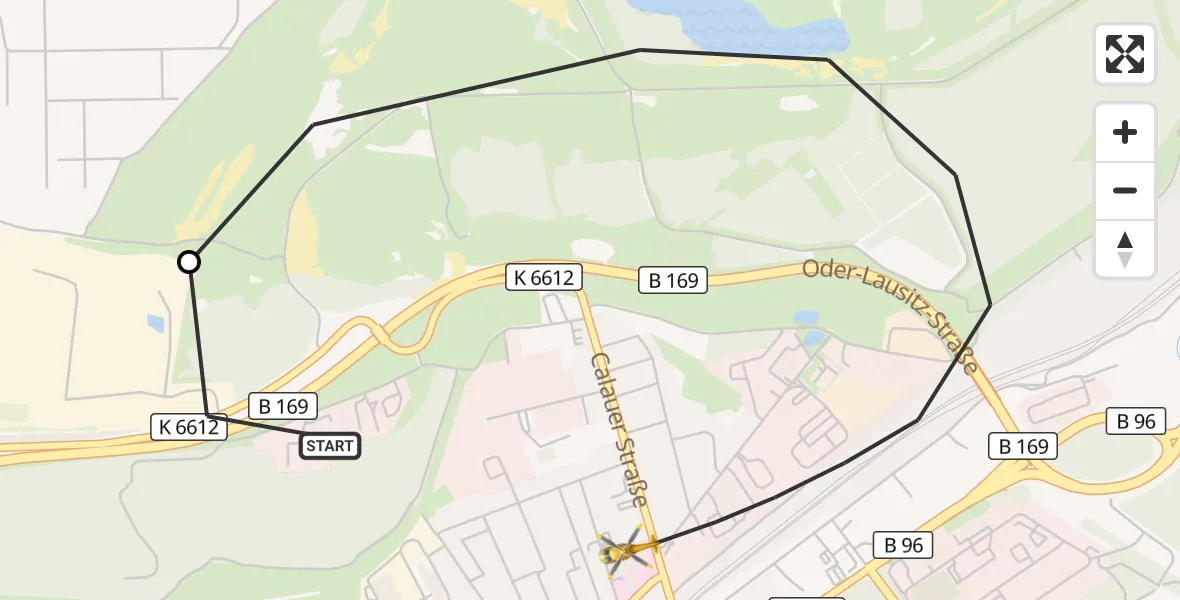 Flugroute Ambulanzhubschrauber ADAC Luftrettungsstation Senftenberg Hubschrauberlandeplatz - Senftenberg, 29 Oktober 2026, 16:56