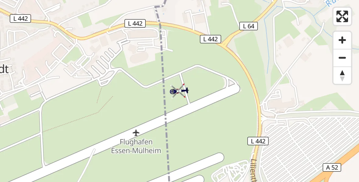 Flugroute Polizeihubschrauber Essen - Essen, 29 Oktober 2026, 19:16