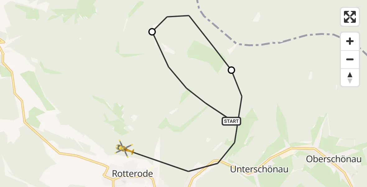Flugroute Rettungshubschrauber Steinbach-Hallenberg - Steinbach-Hallenberg, 30 Oktober 2026, 07:04