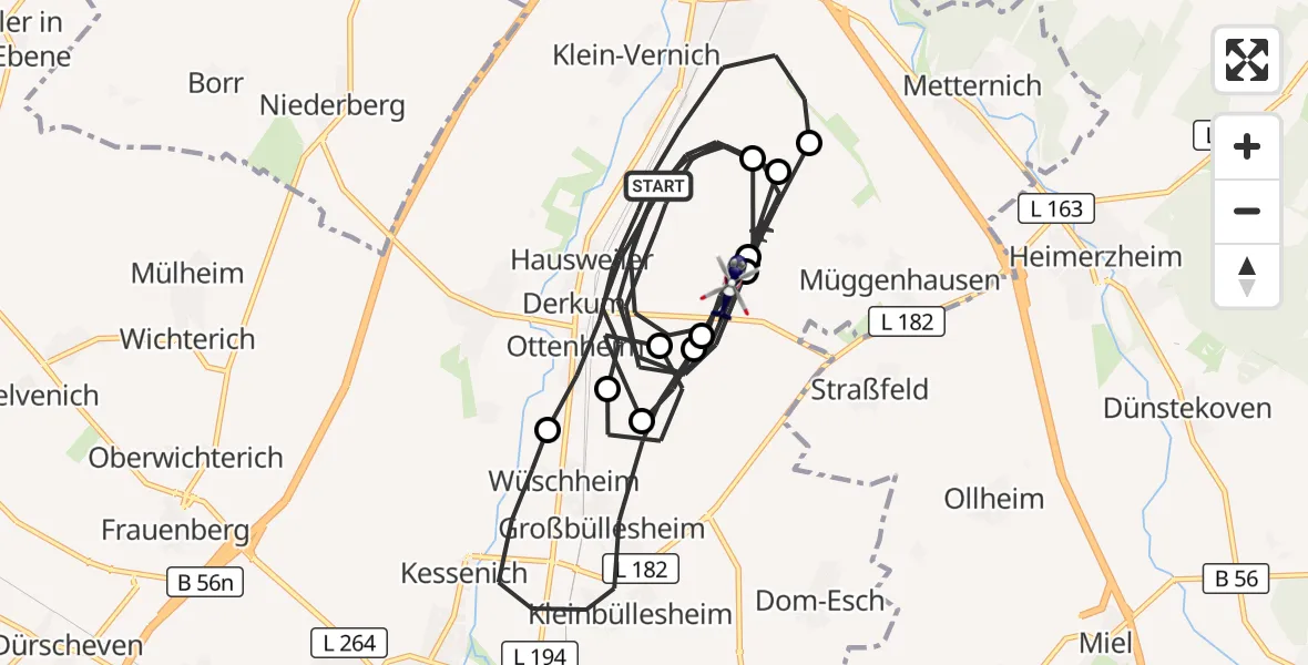 Flugroute Polizeihubschrauber Weilerswist - Weilerswist, 30 Oktober 2026, 08:46