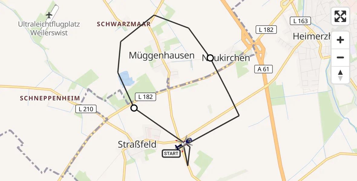 Flugroute Polizeihubschrauber Swisttal - Swisttal, 30 Oktober 2026, 11:04