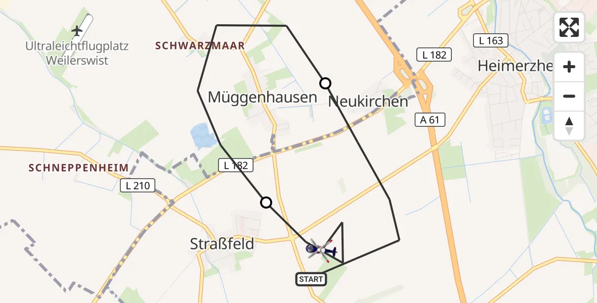 Flugroute Polizeihubschrauber Swisttal - Swisttal, 30 Oktober 2026, 11:07