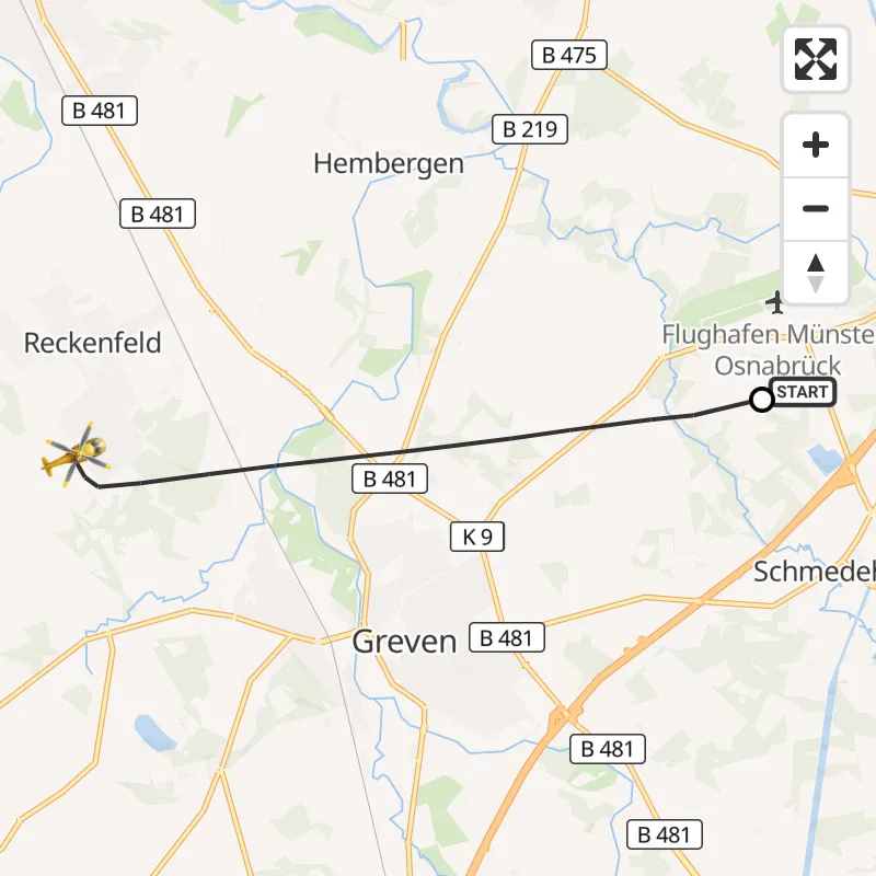 Greven Map Ambulanzhubschrauber nach Greven, Kanalstraße | 30 Oktober 2026 14:41 ...