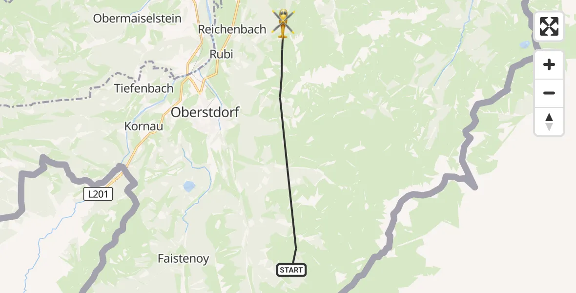 Flugroute Rettungshubschrauber Oberstdorf - Oberstdorf, 30 Oktober 2026, 14:52