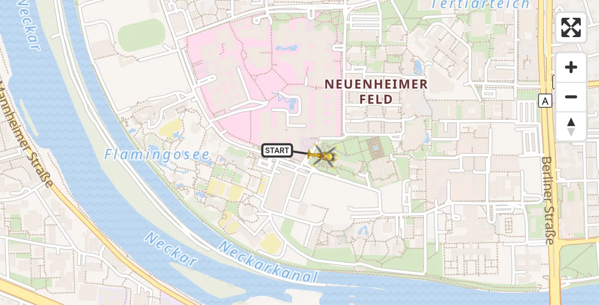 Flugroute Rettungshubschrauber Heidelberg - Heidelberg, 30 Oktober 2026, 15:11