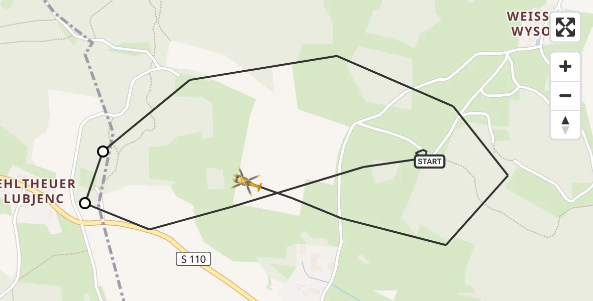 Flugroute Rettungshubschrauber Kubschütz - Kubschütz, 30 Oktober 2026, 17:14