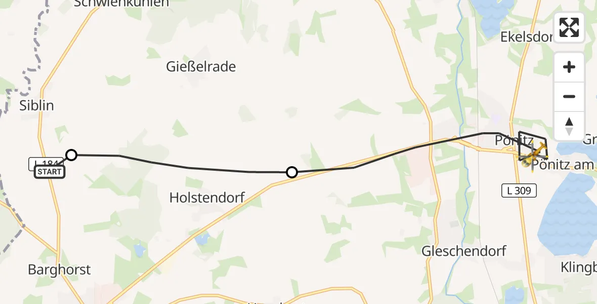 Flugroute Rettungshubschrauber Christoph 12 Luftrettungszentrum - Scharbeutz, 31 Oktober 2026, 06:41