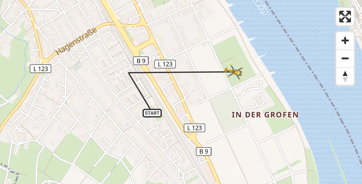 Flugroute Ambulanzhubschrauber Bonn - Bonn, 31 Oktober 2026, 08:39