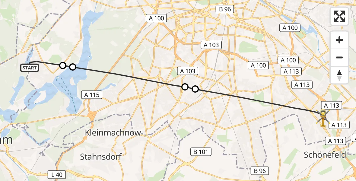 Flugroute Rettungshubschrauber Berlin - Berlin, 31 Oktober 2026, 10:08