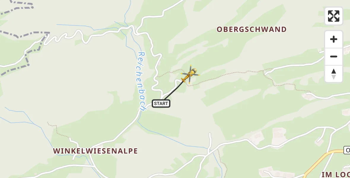 Flugroute Rettungshubschrauber Blaichach - Blaichach, 31 Oktober 2026, 13:34